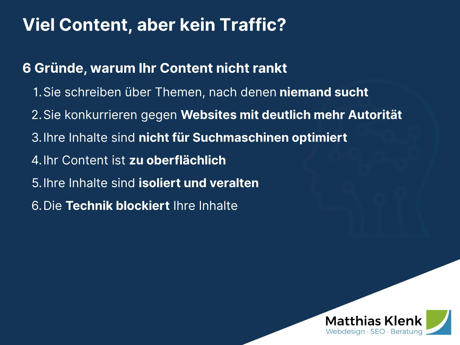 6 Gründe, warum Ihr Content nicht rankt - Viel Content, aber kein Traffic? 6 Gründe, warum Ihr Content nicht rankt - Viel Content, aber kein Traffic?