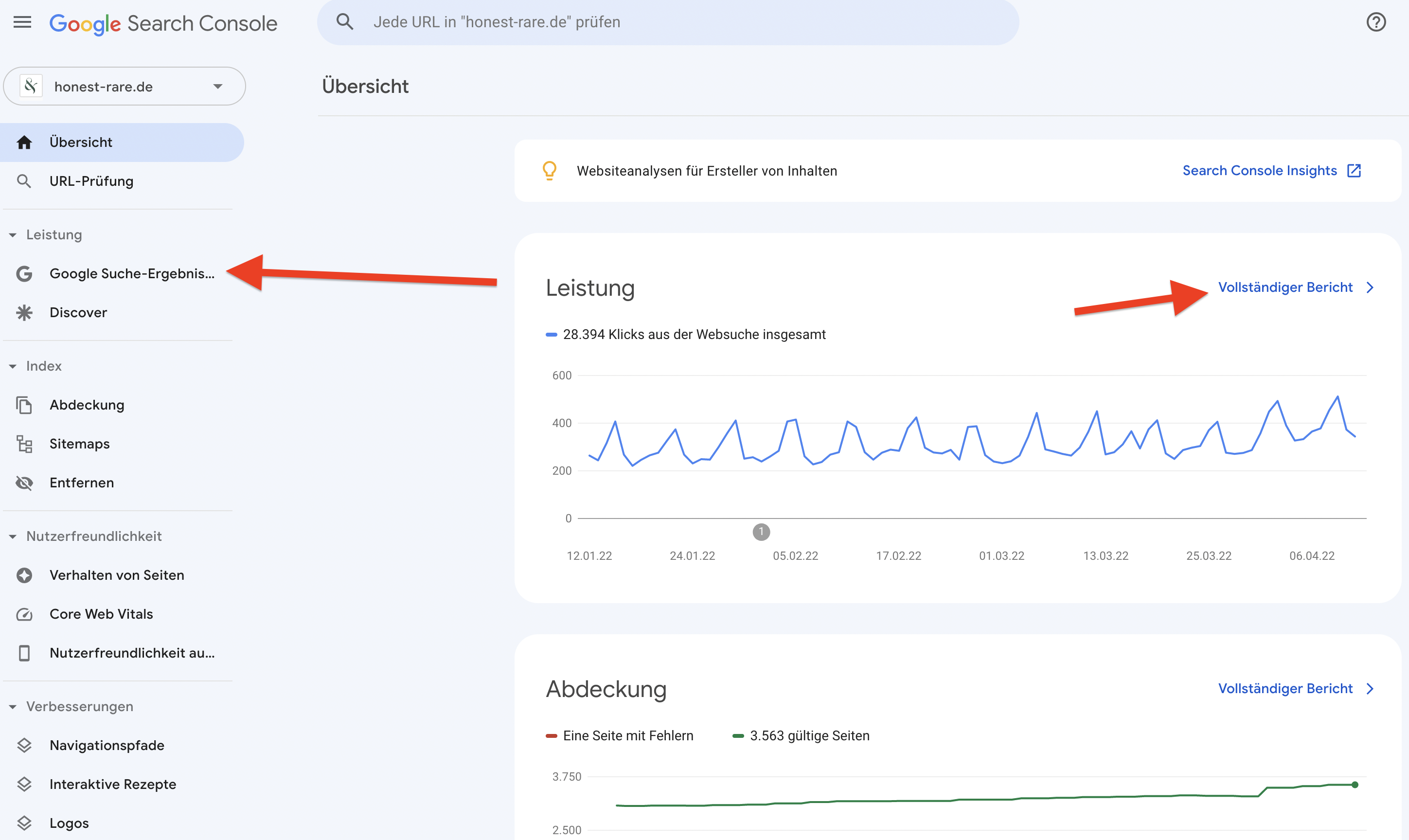 Schritt 3: Leistung / Bericht öffnen Schritt 3: Leistung / Bericht öffnen