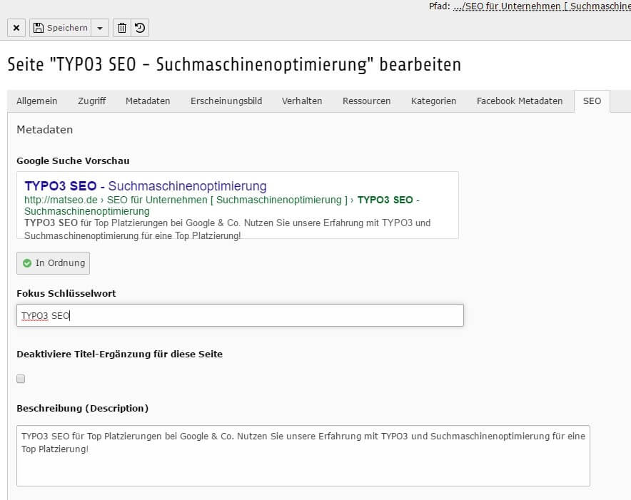 SEO Mindshape Extension als Hilfsmittel