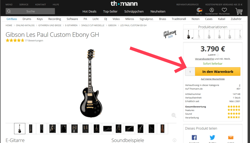 Call-to-Action Beispiel aus einem Onlineshop Call-to-Action Beispiel aus einem Onlineshop