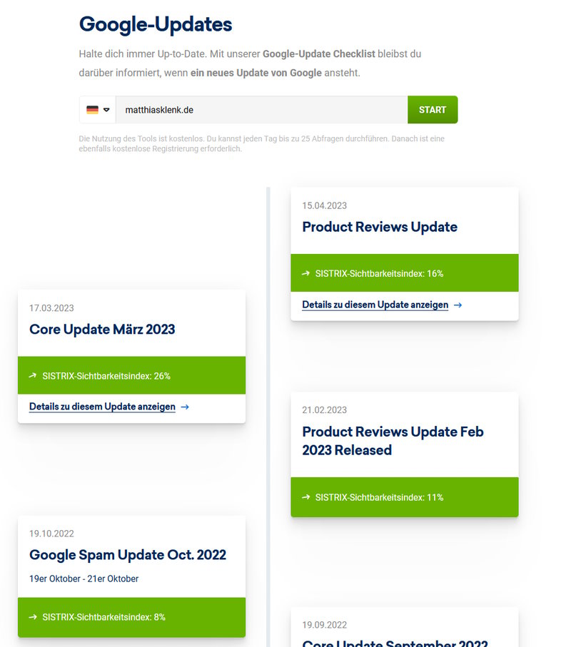 google update auswrikungen checken seo tools 