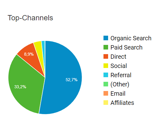 Organischer Traffic Beispiel aus Google Analytics