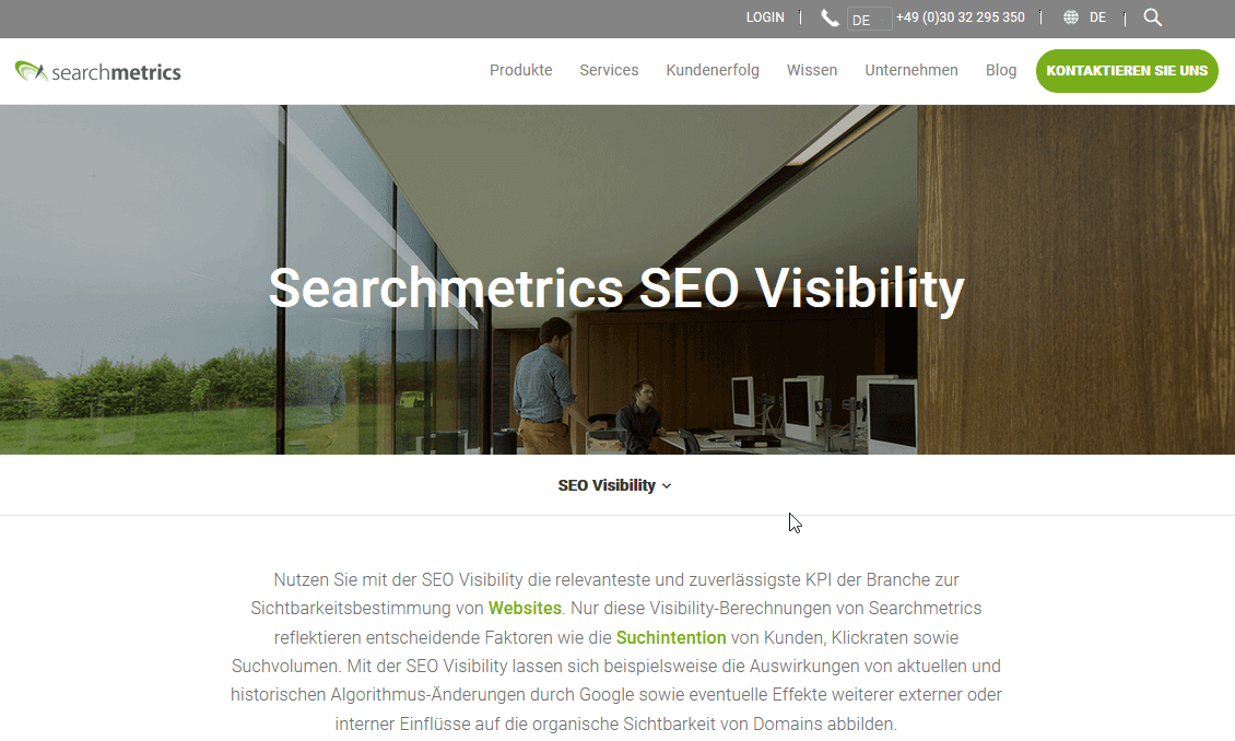 Screenshot Searchmetrics SEO Visibility