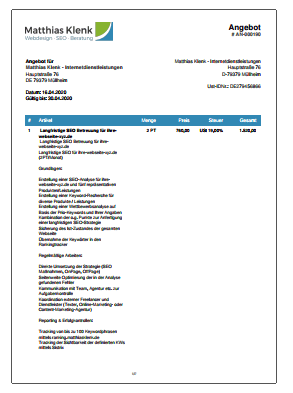 Beispiel Kosten: SEO Betreuung für mittelständisches Unternehmen