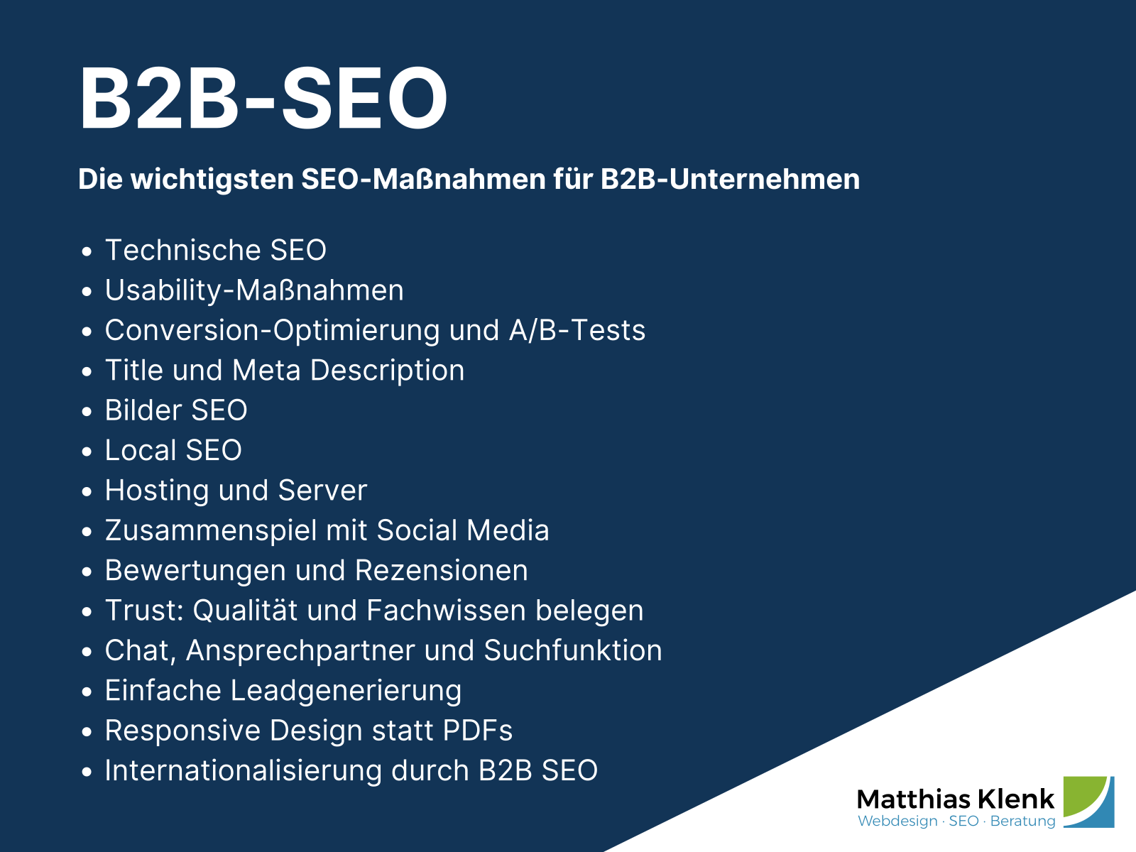 B2B-SEO - SEO-Maßnahmen für B2B-Unternehmen B2B-SEO - SEO-Maßnahmen für B2B-Unternehmen