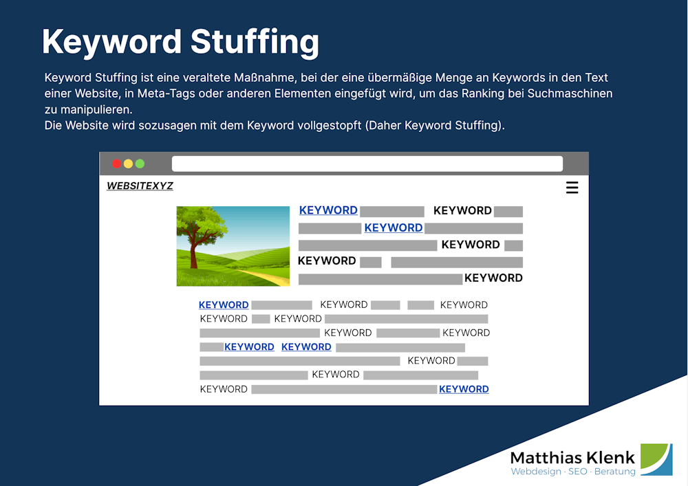 Keyword-Stuffing - Definition & Beispiel Keyword-Stuffing - Definition & Beispiel