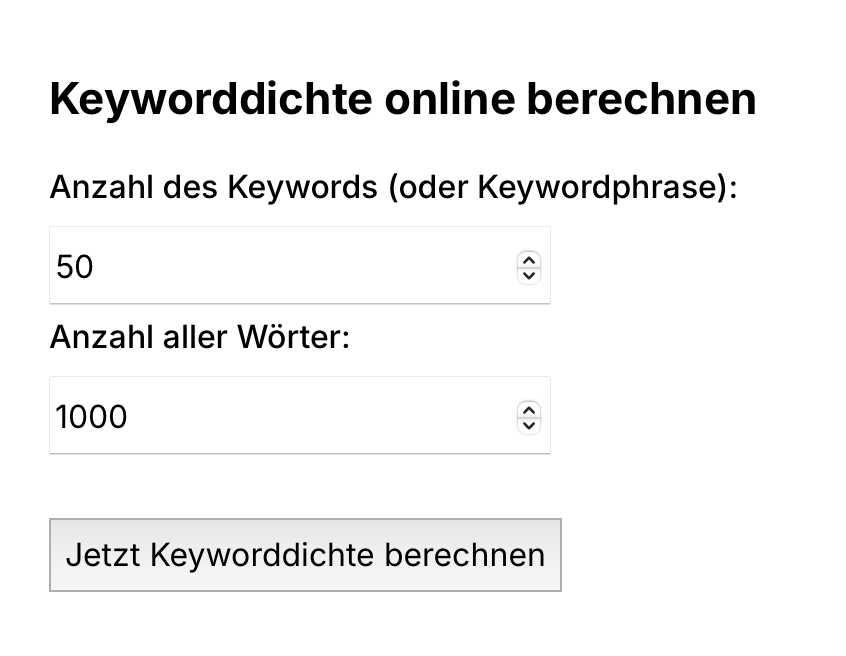 Keyworddichte berechnen