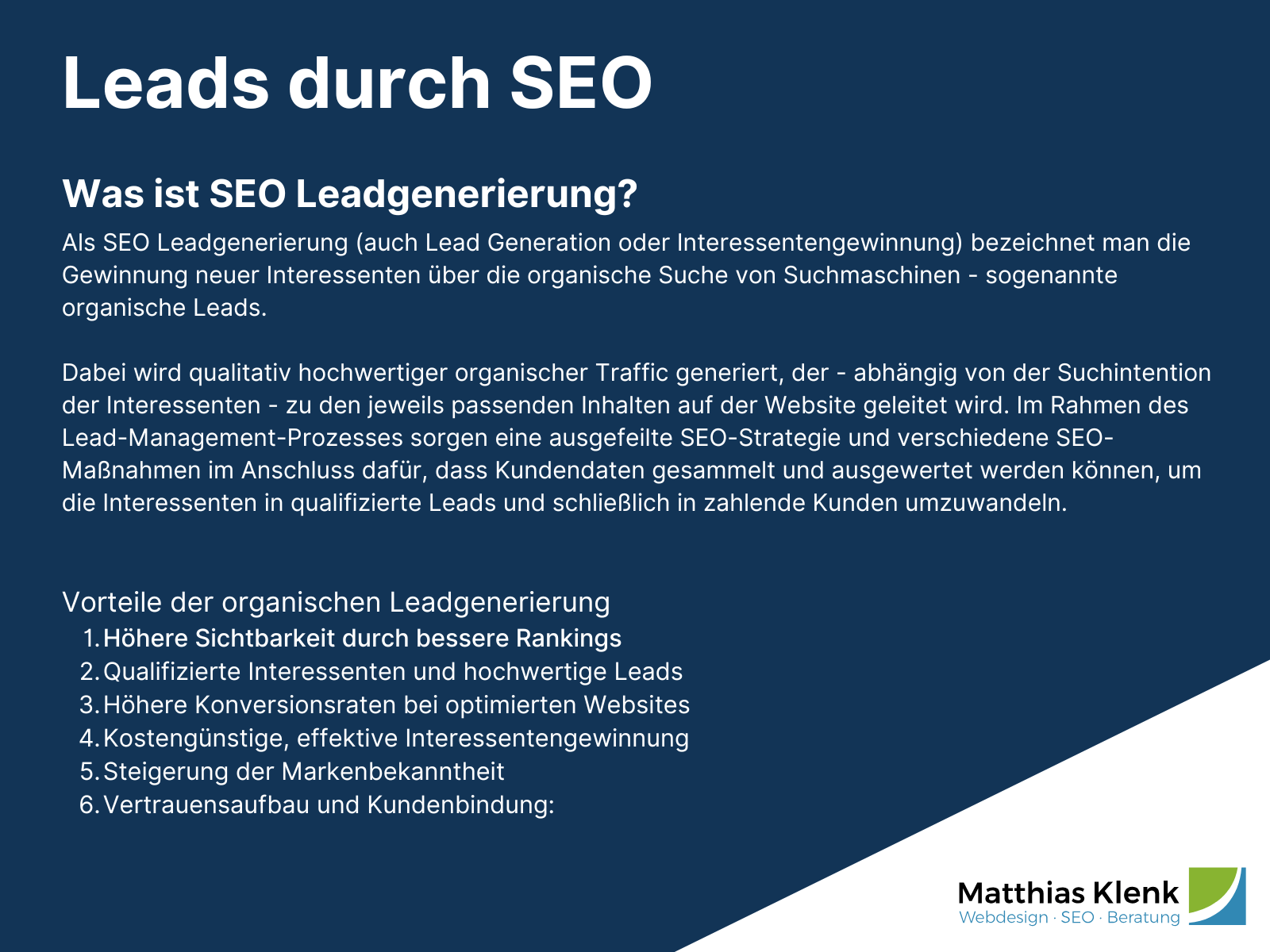 Leads durch SEO