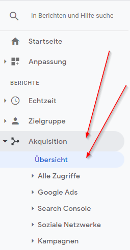 Organischen Traffic in Google Analytics