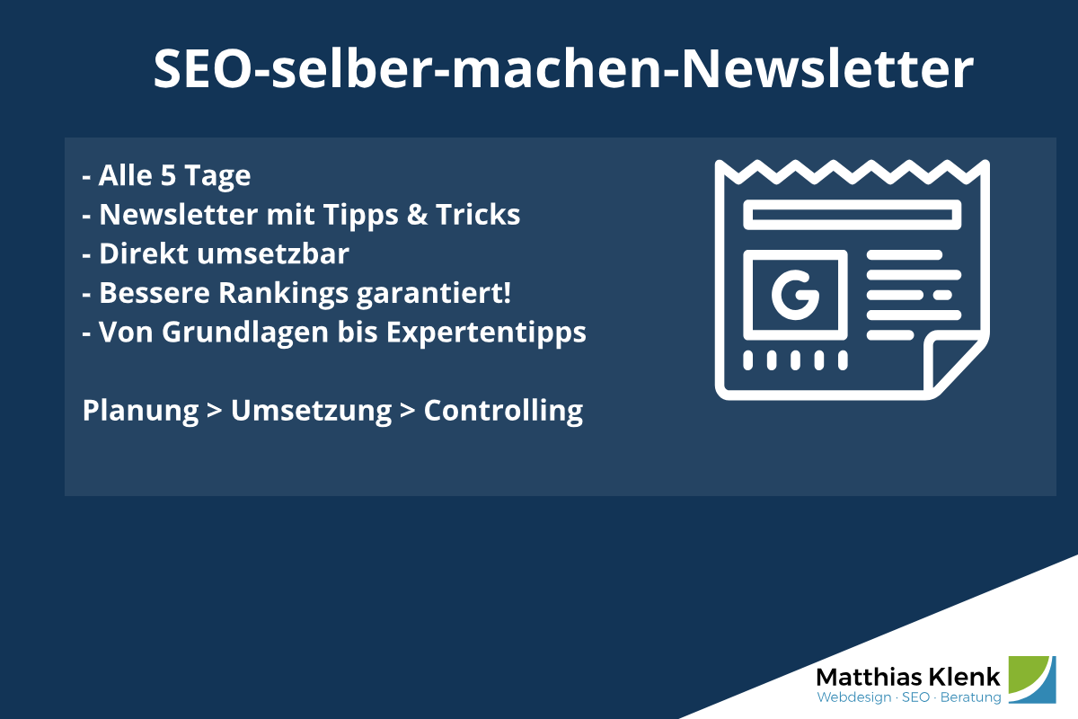 Kostenloser SEO-Newsletter Kostenloser SEO-Newsletter