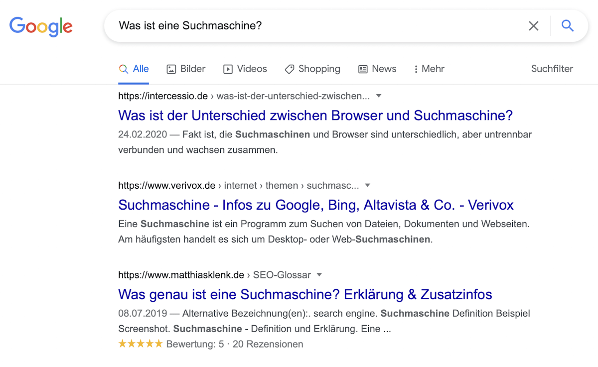 Was ist eine Suchmaschine? Was ist eine Suchmaschine?