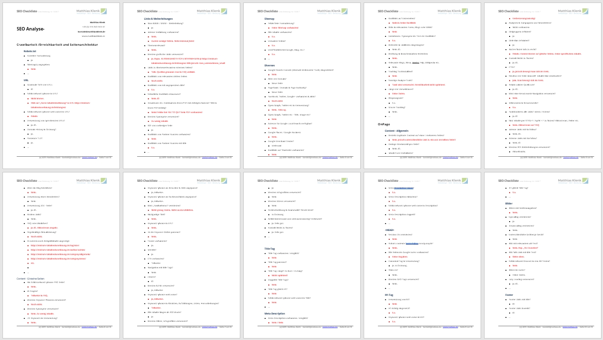 Screenshot: Professionelle SEO Analyse Professionelle SEO Analyse Screenshot