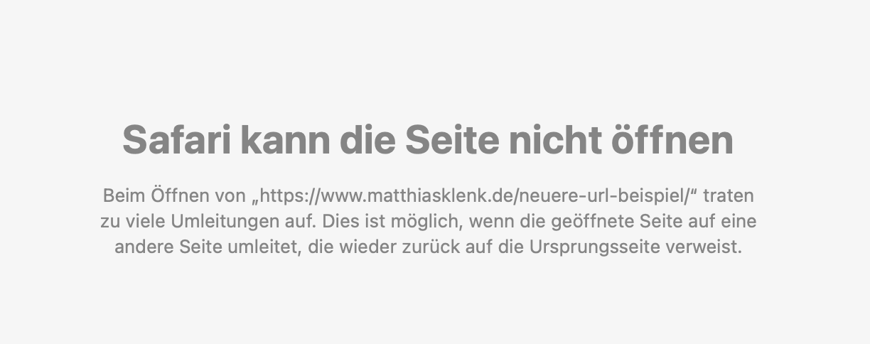 Safari kann die Seite nicht öffnen Safari kann die Seite nicht öffnen