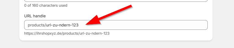 URLs ändern Shopify URL ändern in Shopify